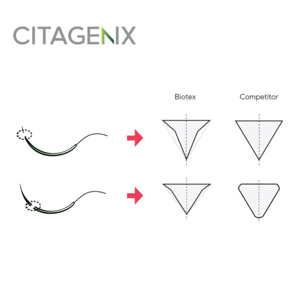 Biotex Suture USP 3-0, 16mm, 3/8 Reversed Needle, 45 cm - Image 2